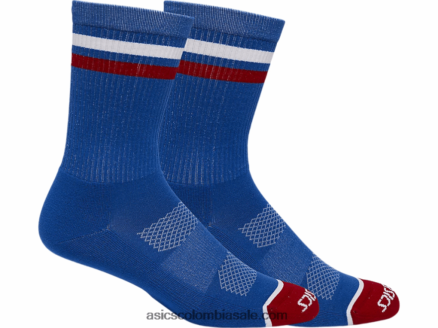 Asics calcetines de tripulación ee. azul eléctrico/rojo eléctrico 20X82N1288