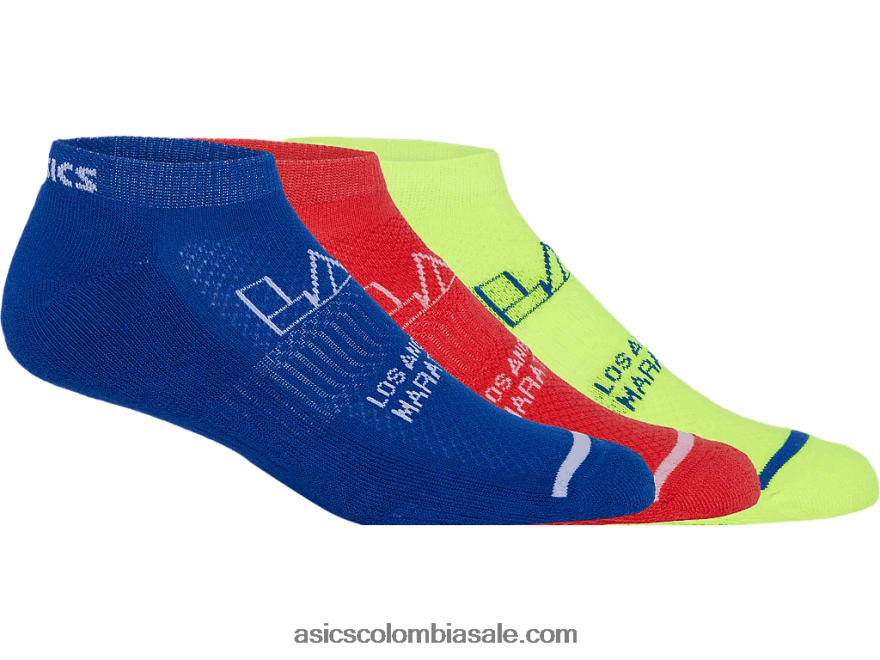 Asics cojín bajo pack de 3 lam rosa costera/verde azulado pacífico/amarillo 20X82N1371