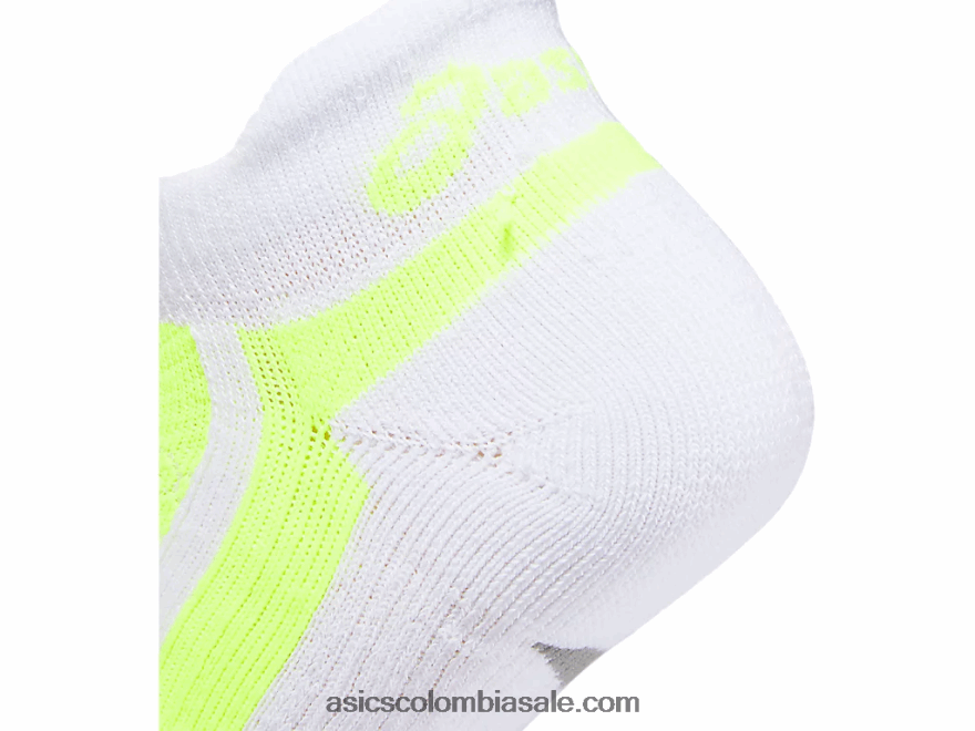 Asics nimbus más pestaña única blanco brillante/amarillo de seguridad 20X82N1844