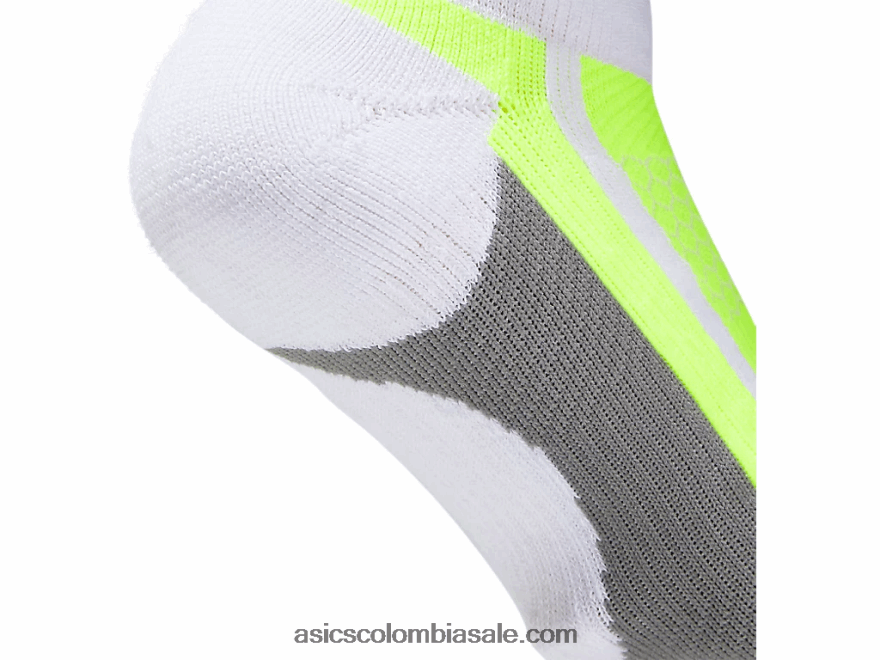 Asics nimbus más pestaña única blanco brillante/amarillo de seguridad 20X82N1844