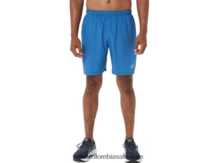 hombres Asics 7 en 2 en 1 corto azul celeste/gris portador 20X82N1133
