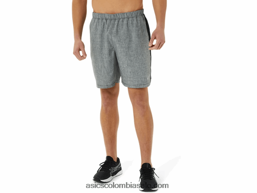 hombres Asics 7 en corto listo para usar jaspeado gris oscuro/negro 20X82N918