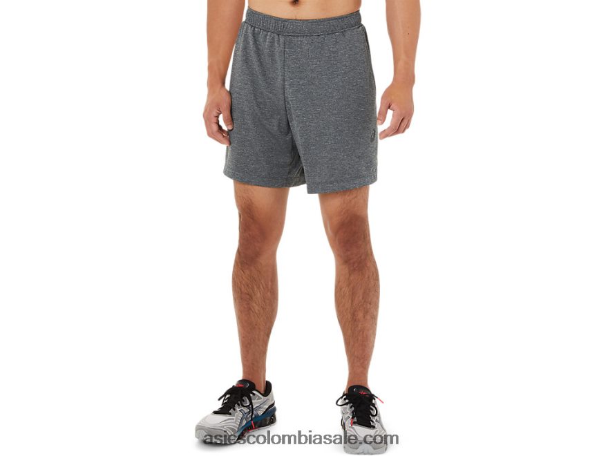 hombres Asics 7 en pantalones cortos portador gris jaspeado 20X82N1440