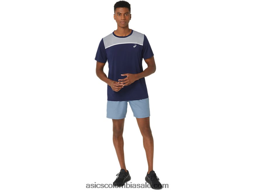 hombres Asics 7in pr lyte short 2.0 tecnología azul acero nagashi 20X82N34