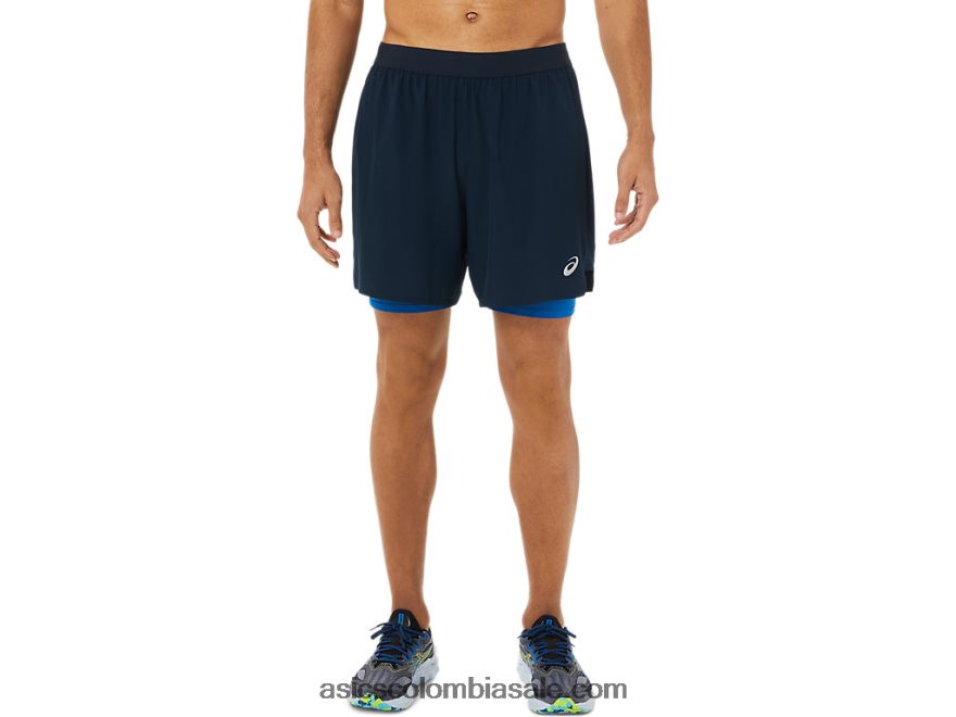 hombres Asics camino 2-n-1 7en resumen unidad de azul francés/lago 20X82N1478