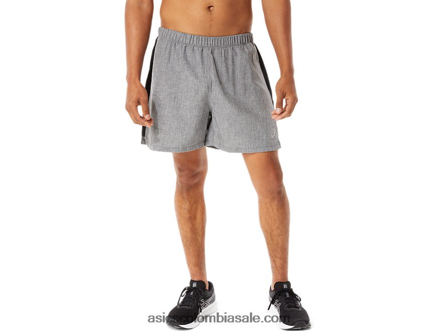 hombres Asics listo conjunto 5en resumen jaspeado gris oscuro/negro 20X82N974