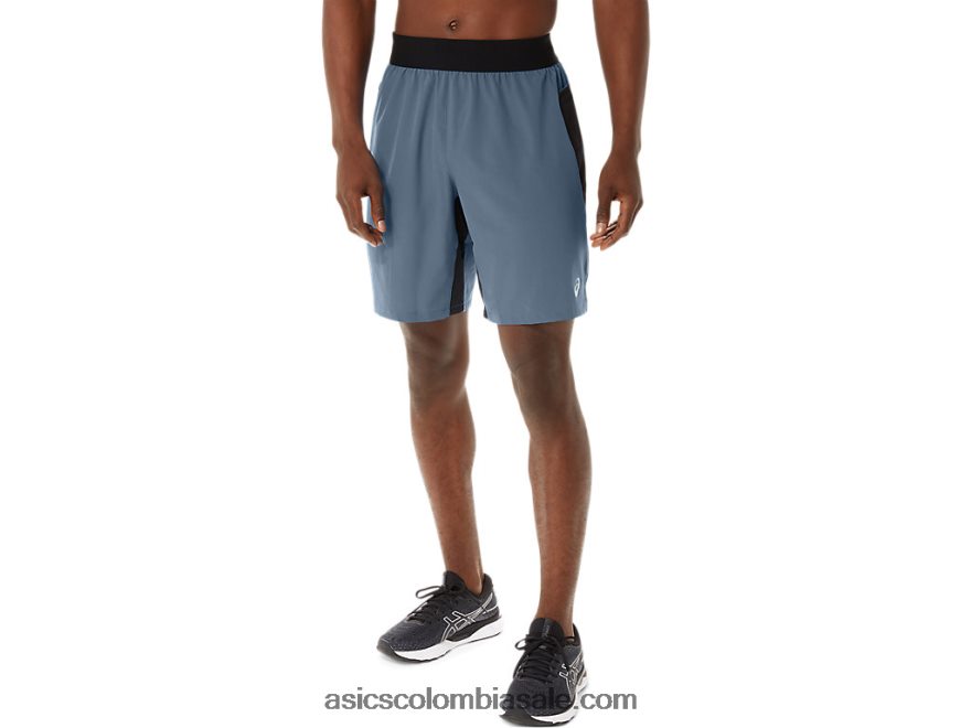 hombres Asics mezclador de 9 pulgadas corto azul acero 20X82N192