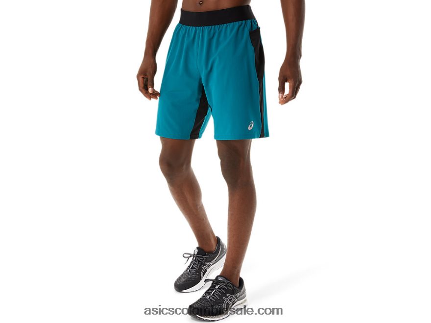 hombres Asics mezclador de 9 pulgadas corto pino terciopelo/negro rendimiento 20X82N1052
