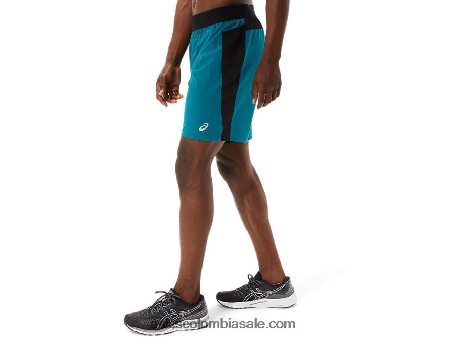 hombres Asics mezclador de 9 pulgadas corto pino terciopelo/negro rendimiento 20X82N1052