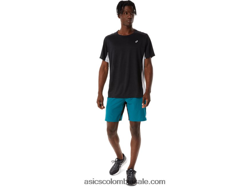 hombres Asics mezclador de 9 pulgadas corto pino terciopelo/negro rendimiento 20X82N1052