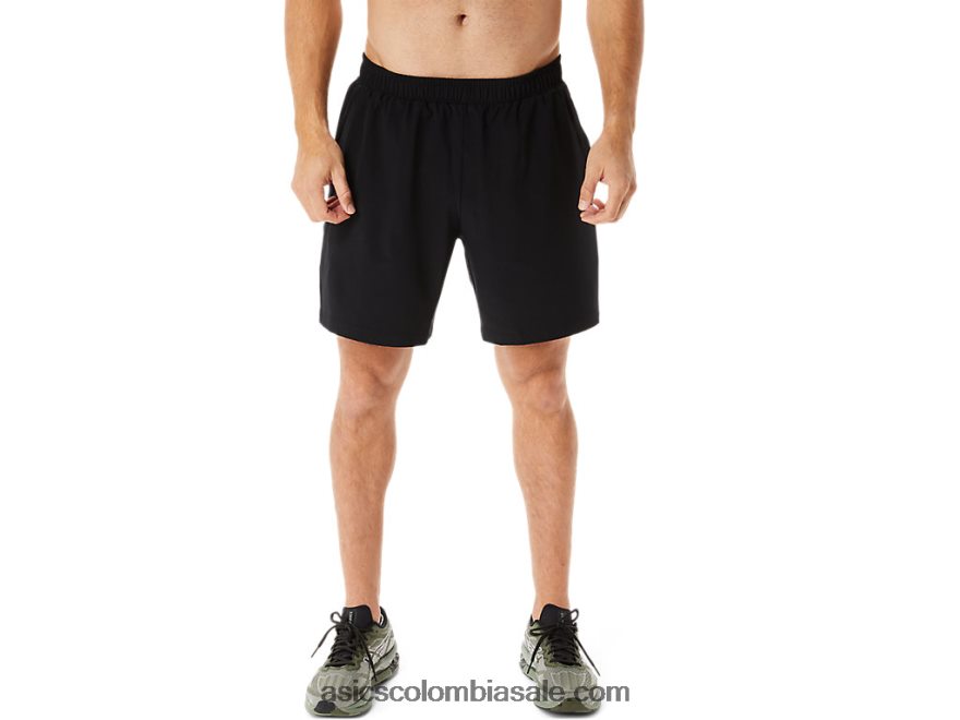 hombres Asics pantalón corto tejido de 7 pulgadas rendimiento negro 20X82N967