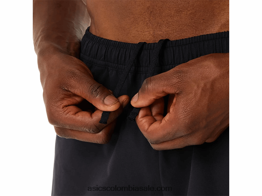 hombres Asics pantalones cortos híbridos de 7 pulgadas rendimiento negro 20X82N122