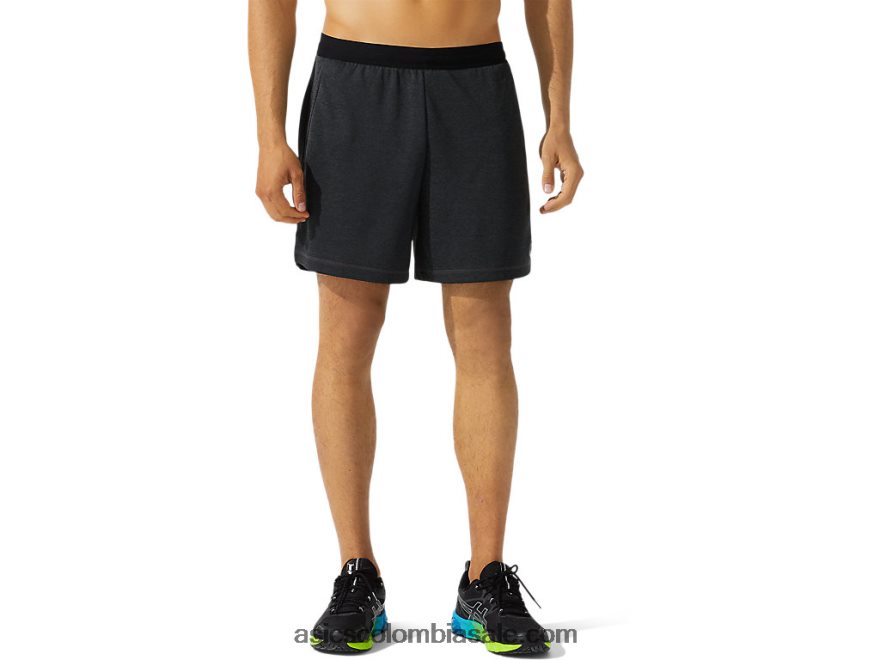 hombres Asics short de entrenamiento tejido de 7in brezo gris oscuro 20X82N1767