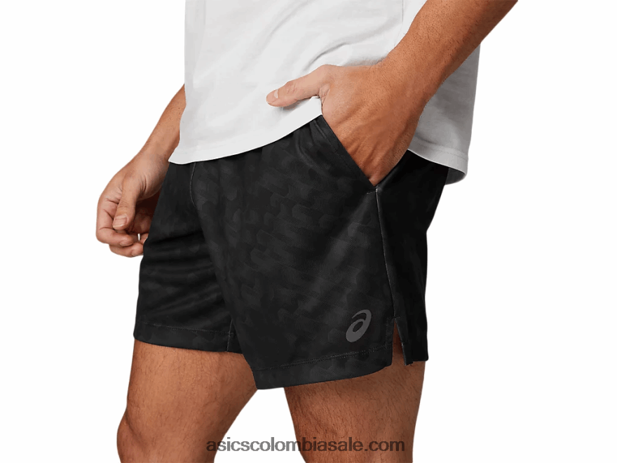 hombres Asics short de entrenamiento tejido de 7in rendimiento negro 20X82N1779