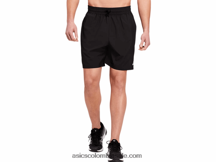 hombres Asics short tren tejido 7in rendimiento negro 20X82N1802