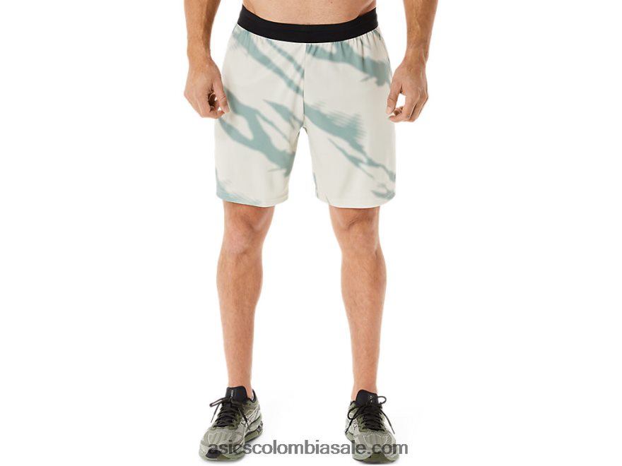 hombres Asics shorts con estampado integral de temporada gris humo/gris pizarra 20X82N993