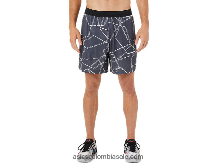 hombres Asics shorts con estampado integral de temporada transportador gris 20X82N1436