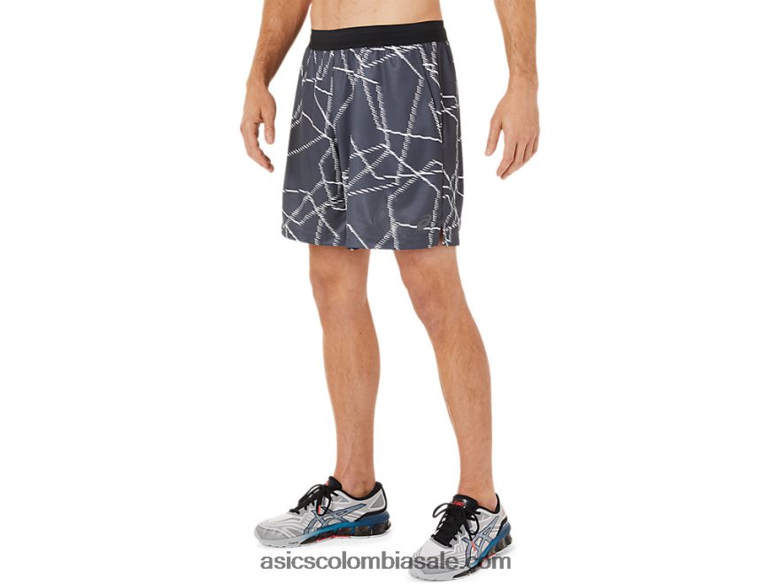 hombres Asics shorts con estampado integral de temporada transportador gris 20X82N1436