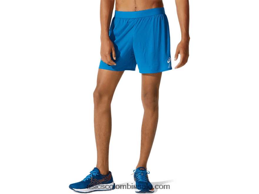 hombres Asics ventilar 2-n-1 5in corto azul renacido/azul francés 20X82N1911