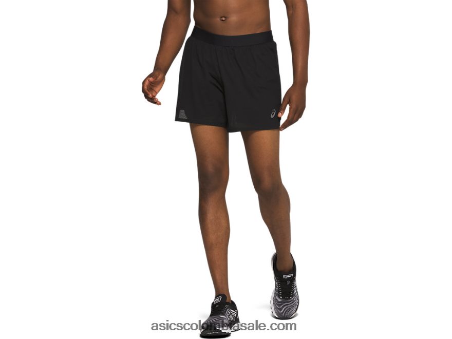 hombres Asics ventilar 2-n-1 5in corto rendimiento negro 20X82N2085