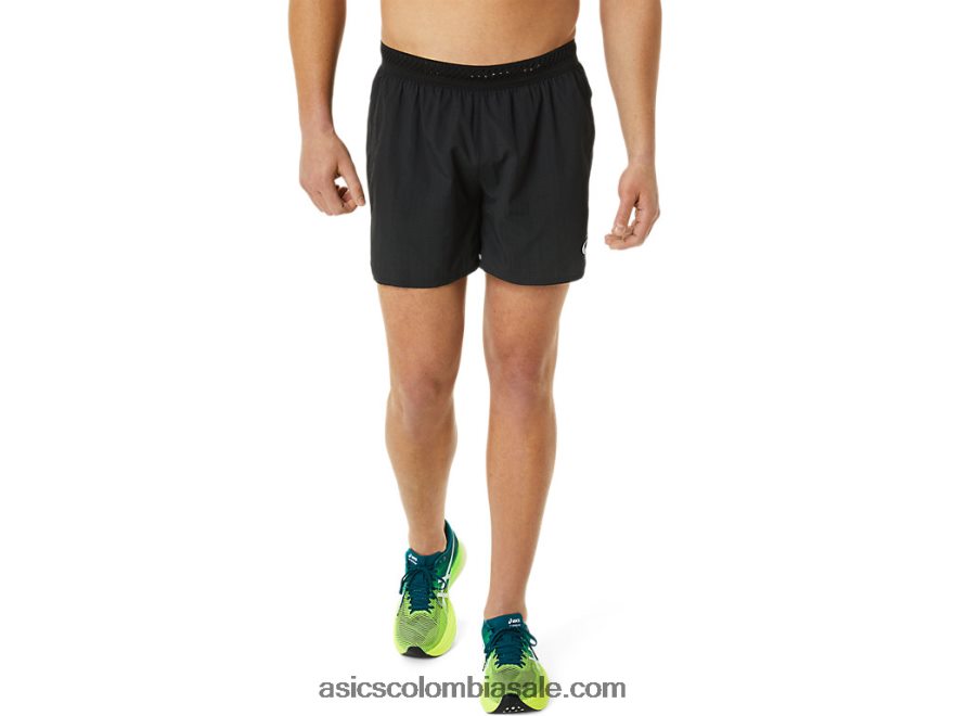 hombres Asics ventilar 5 en corto rendimiento negro 20X82N1061