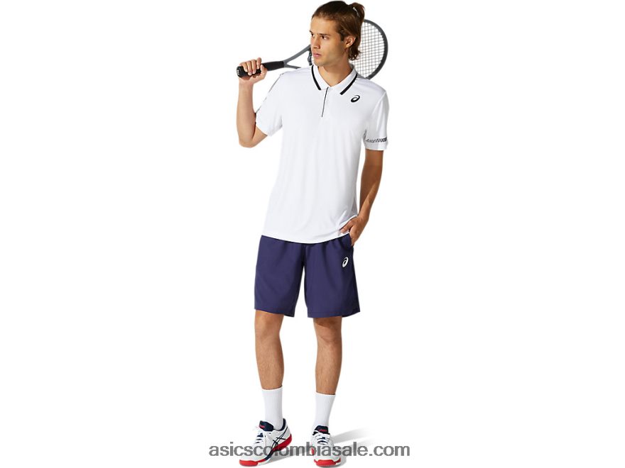 hombres Asics camisa polo blanco brillante 20X82N1965