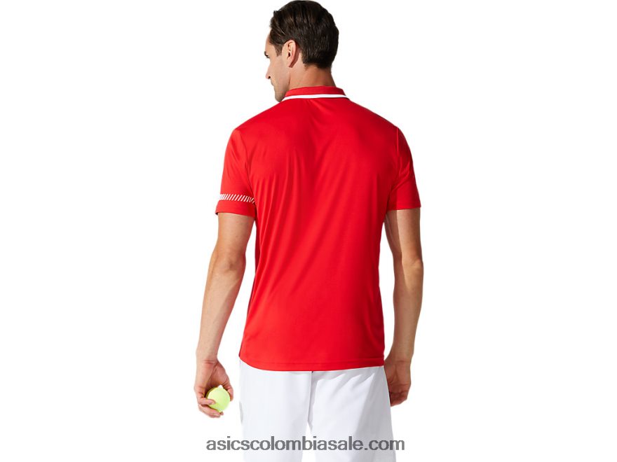 hombres Asics camisa polo rojo clásico 20X82N1775