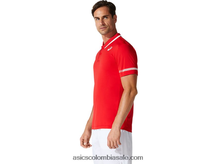 hombres Asics camisa polo rojo clásico 20X82N1775