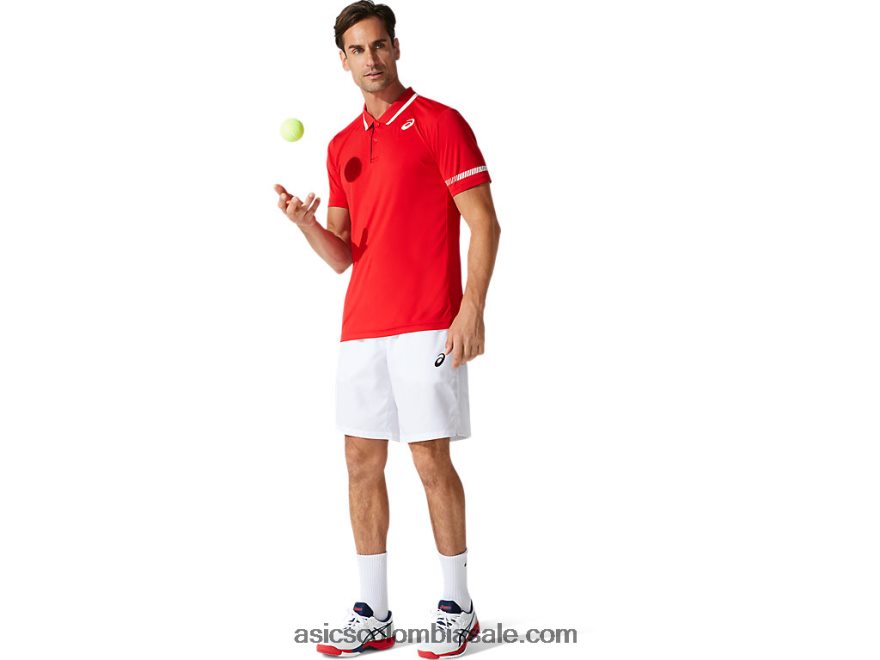 hombres Asics camisa polo rojo clásico 20X82N1775