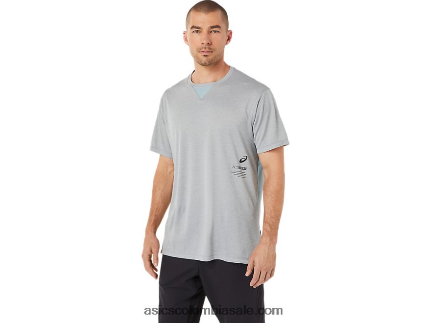 hombres Asics camiseta actibreeze de jacquard de manga corta brezo de yeso 20X82N1515