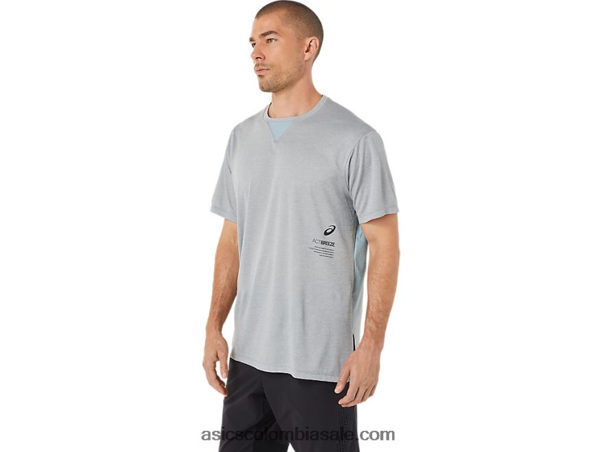 hombres Asics camiseta actibreeze de jacquard de manga corta brezo de yeso 20X82N1515