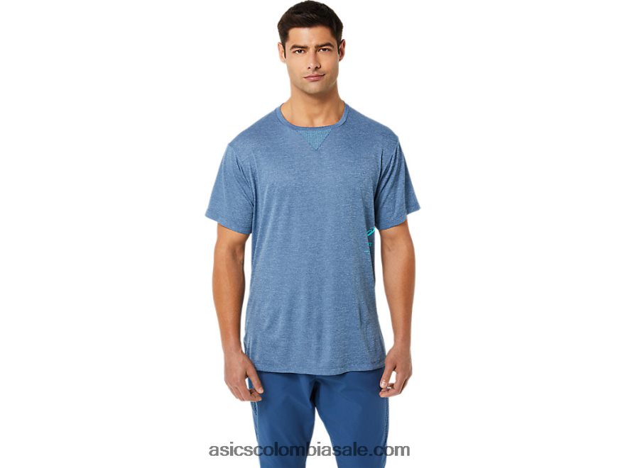 hombres Asics camiseta actibreeze de jacquard de manga corta gran tiburón brezo 20X82N1514