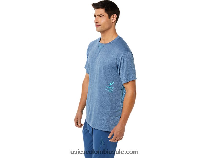 hombres Asics camiseta actibreeze de jacquard de manga corta gran tiburón brezo 20X82N1514
