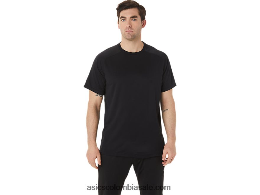 hombres Asics camiseta activa de manga corta rendimiento negro 20X82N753