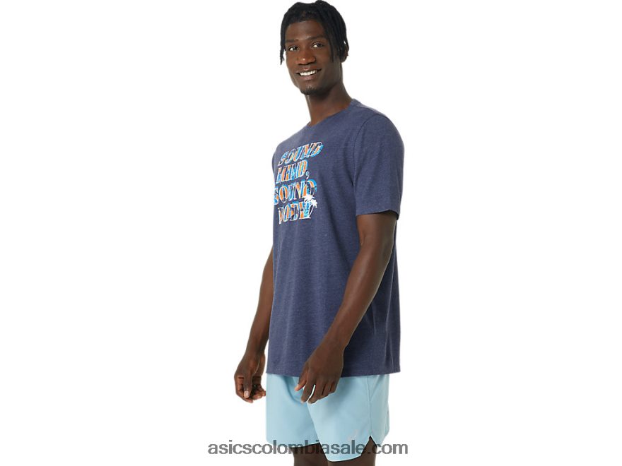hombres Asics camiseta con eslogan de hibisco brezo chaquetón 20X82N1045