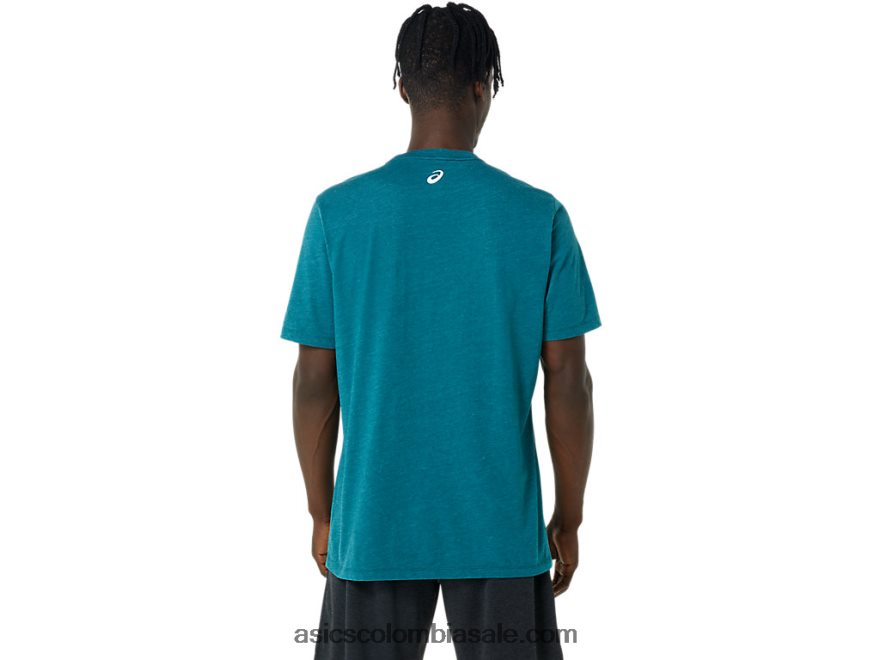 hombres Asics camiseta con eslogan de hibisco brezo de pino de terciopelo 20X82N798