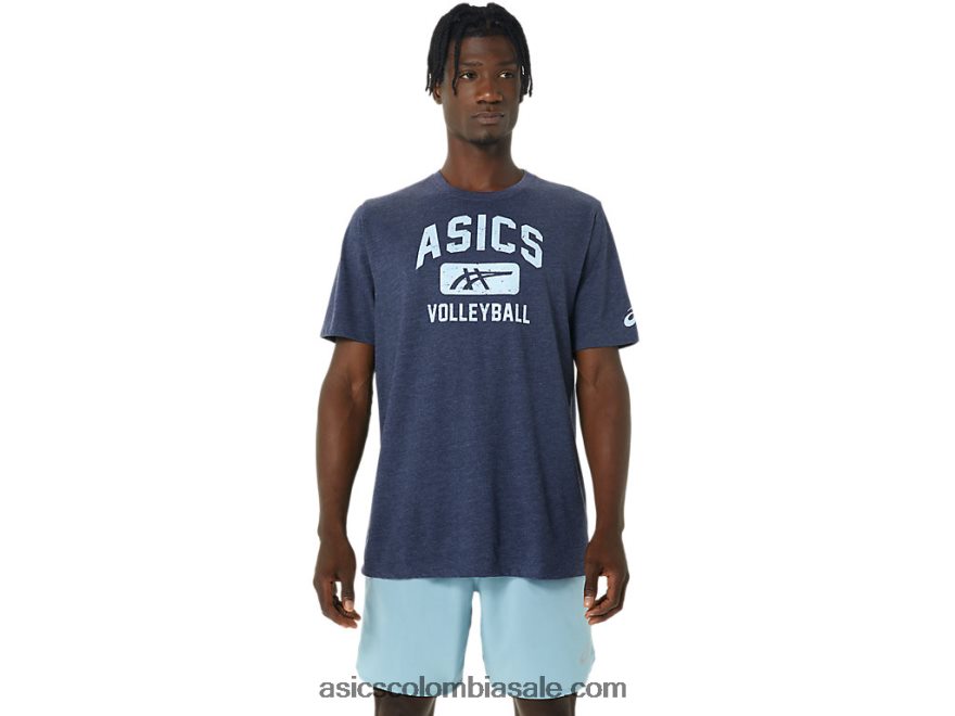 hombres Asics camiseta con gráfico de voleibol brezo chaquetón 20X82N865