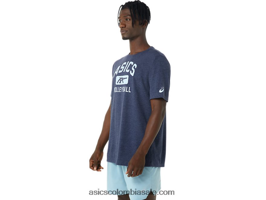 hombres Asics camiseta con gráfico de voleibol brezo chaquetón 20X82N865