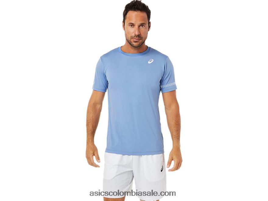 hombres Asics camiseta de manga corta armonía azul 20X82N1513