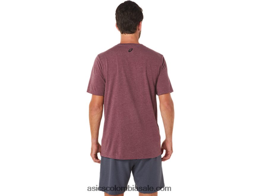 hombres Asics camiseta de manga corta con eslogan Brezo profundo de Marte 20X82N1607