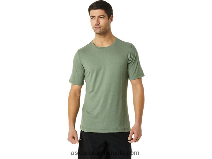 hombres Asics camiseta de manga corta hthr tech brezo verde liquen 20X82N1442