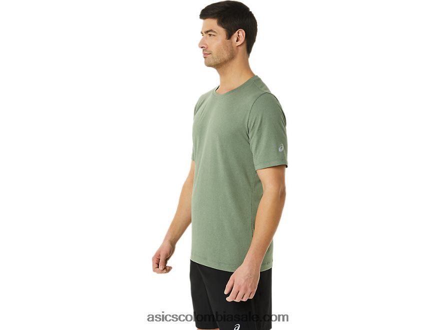 hombres Asics camiseta de manga corta hthr tech brezo verde liquen 20X82N1442