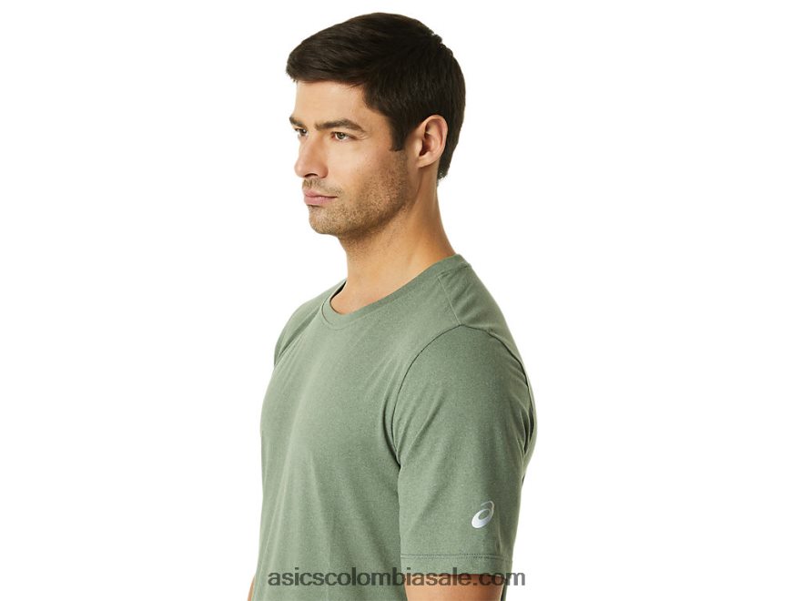 hombres Asics camiseta de manga corta hthr tech brezo verde liquen 20X82N1442