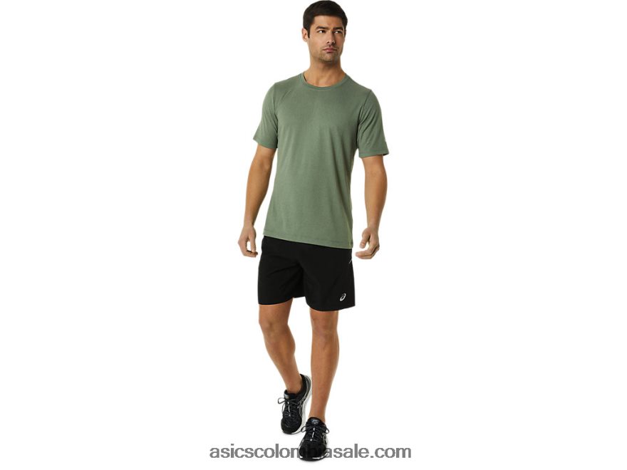 hombres Asics camiseta de manga corta hthr tech brezo verde liquen 20X82N1442