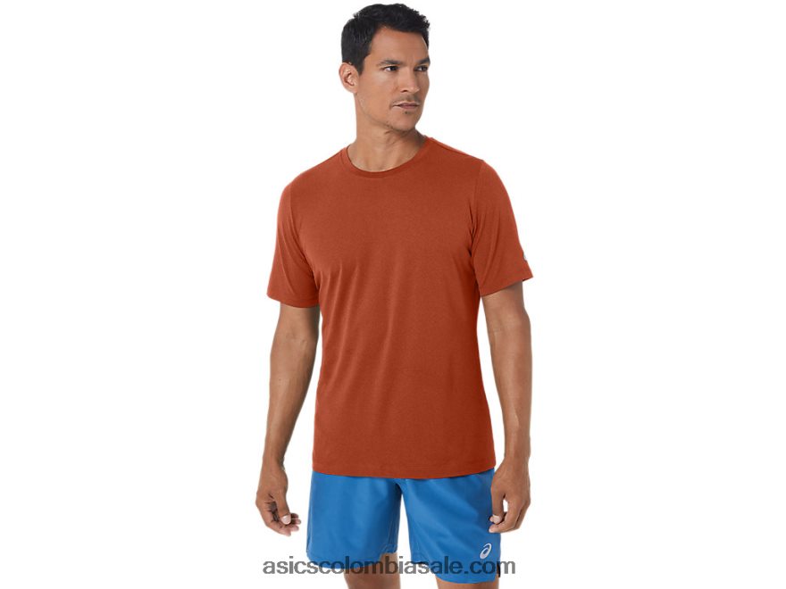 hombres Asics camiseta de manga corta hthr tech especias latte brezo 20X82N163