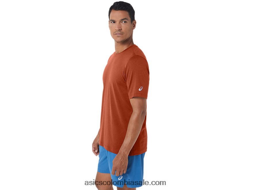 hombres Asics camiseta de manga corta hthr tech especias latte brezo 20X82N163