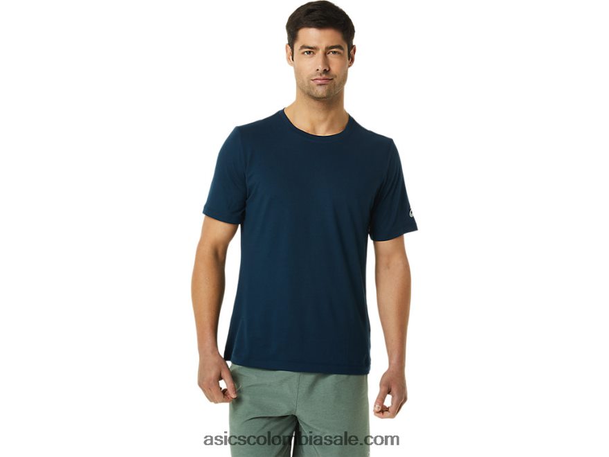 hombres Asics camiseta de manga corta hthr tech lago drive brezo 20X82N1449