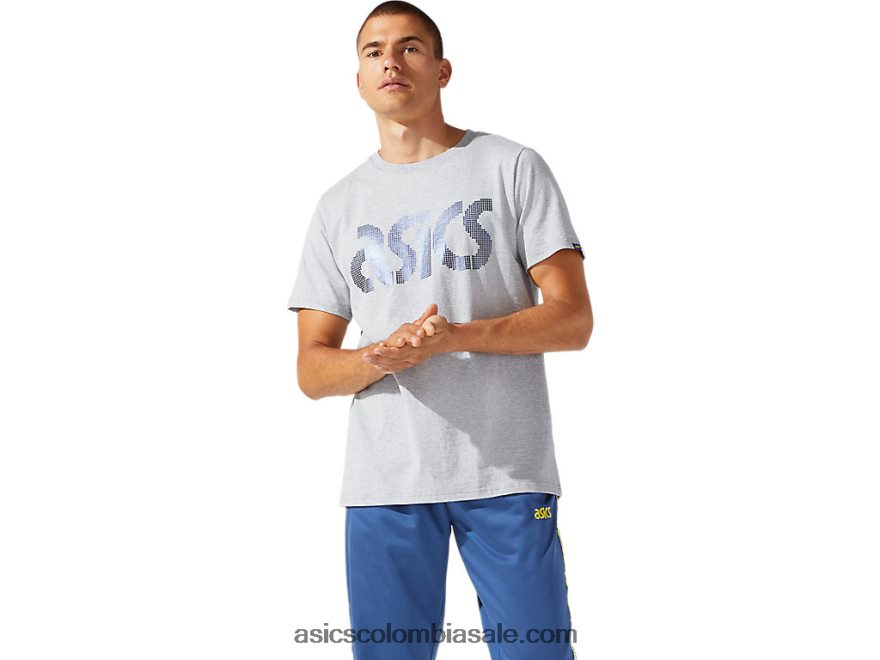 hombres Asics camiseta de manga corta jersey foil bl brezo gris piamonte 20X82N1897