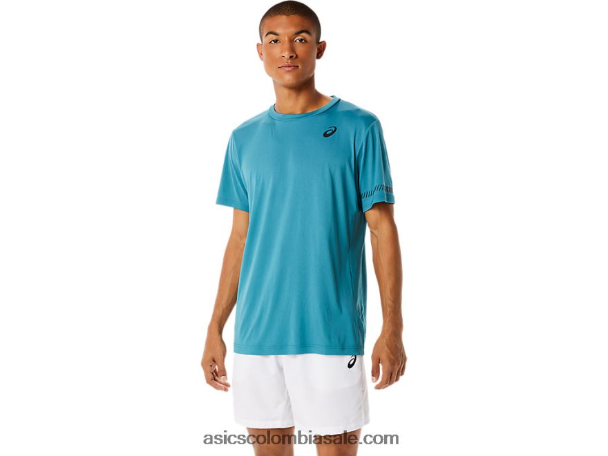 hombres Asics camiseta de manga corta pino brumoso 20X82N1138