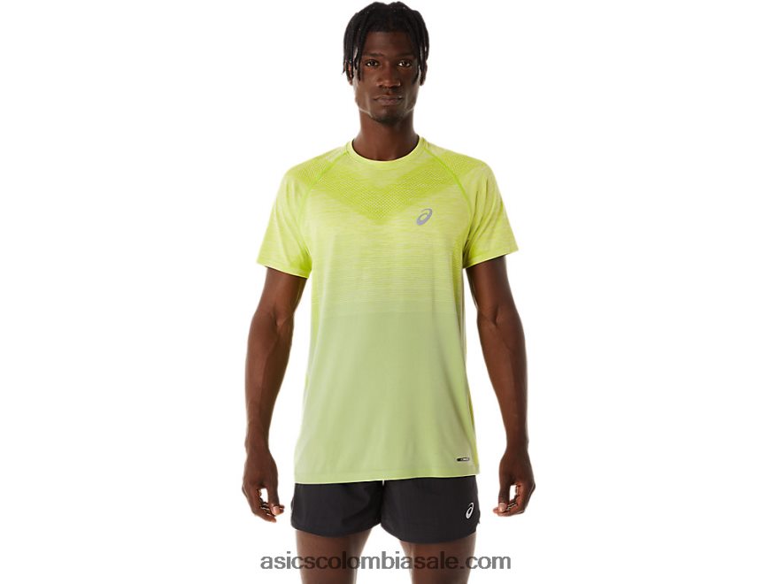 hombres Asics camiseta de manga corta sin costuras salvia ligera/ralladura de lima 20X82N27